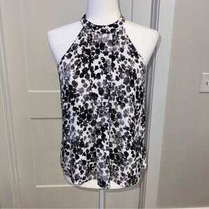 Michael Kors Monochrome Floral Halter Blouse